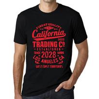 Vyriški Vintažiniai Marškinėliai Grafiniai Marškinėliai California Trading 2028 Tamsiai Juodi Raudonas Tekstas XS juoda
