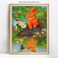 5D „pasidaryk pats“ deimantų tapyba Viso apvalaus gyvūno triušio siuvinėjimo nuotraukos 20X30 black