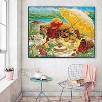 5D Diamond Painting Arrivals Picnic Diamond Embroidery Cartoon Picture of Rhinestones Full Set Art 20X30CM yellow