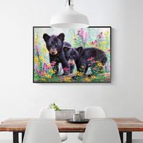 Deimantinis siuvinėjimas Visas ekranas Deimantinė mozaika Gyvūnas Deimantinis menas Kalnų krištolų paveikslėlis 20X30CM black