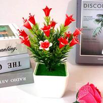 Dirbtinis augalas Lelija Gėlė Kankorėžiai Vazoniniai augalai Namų parduotuvės dekoravimas Red Lily