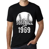 Men’s Vintage Tee Shirt Graphic T Shirt Softball Since 1969 Deep Black XS juoda