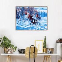„Pasidaryk pats“ deimantinė tapyba Aliejinė tapyba „Arkliai“ deimantiniai siuvinėjimai „Pasidaryk pats“ deimantų mozaikos dekoro kalnų krištolas 20X30CM blue