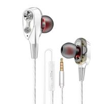 Judanti ritė Geležies 3,5 mm Universalus laidinis ausinių į ausį rinkinys HiFi Stereo Muzikos laisvų rankų įranga balta