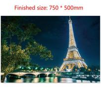 Night View of Iron Tower Adult Puzzle 1000 Pieces Children Educational Challenging Puzzles Toys 1set black