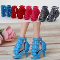 4pairs/set Mixed Color Lovely Doll Shoes For Barbie Dolls  Heels Sandals For 11  Doll Accessories Kids Toy Girl Gift DIY Toy įvairiaspalvis