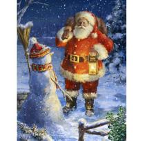 Santa Claus DIY 5D Diamond Painting Full Round Drill Cartoon Snowman Diamond Embroidery Mosaic Resin Christmas Gift Wall Decor 20X30CM raudona