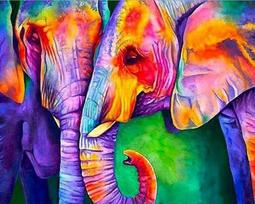 Diamond Painting Color Elephant Full Square Round Needlework Diamond Embroidery Ranch Yak Animals Mosaic Handmade Gift Full Round 20X30CM raudona