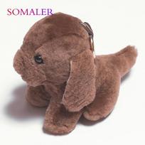 SOMALER Real Sheepskin Fur Keychain Cute Dog Key Rings Bag Pendant Handmade Key Ring For Gift brown