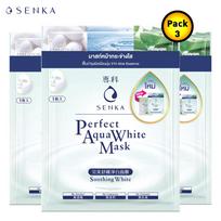 „Shenka Perfect Aqua White Mask Soothing White“ veido kaukė, 25 ml (3 vnt. pakuotėje) – „Shiseido Japan“ 25 ml x 3 pcs