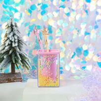 Svajingas ir mielas Tušinukų laikiklis Rašomasis stalas Mielas Organizatorius Sweet Girl Style Kawaii Stationery Box Student Square rožinė