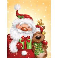 5D DIY Diamond Painting Santa Claus Full Square Round Diamond Painting Christmas Deer Portrait Cross Stitch Decor for Home Full Round (20X30CM) beige