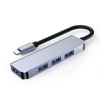 VAORLO USB C HUB 4 viename C tipo prie USB 3.0 adapterio dokas, skirtas Macbook Pro iPad Air HUAWEI Mate 40 30 USB-C 3.1 skirstytuvo prievadas OTG HUB pilka spalva