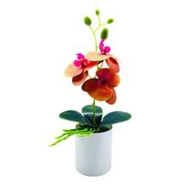Long Lasting Simulation Bonsai Realistic Fashion Fresh Keeping Fake Butterfly Orchid oranžinė