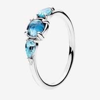 925 Sterling Silver Pan Ring Beautiful Light Blue With Crystal Cz Ring For Women Wedding Party Gift Fashion Jewelry 10 gray