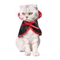 Pet Cats Clothes Cosplay Costume Dress Halloween Pet Cape Hat Set Cat Dog Costume Dress Up Photo Props Pets Products Accessories black