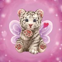 5D „pasidaryk pats“ deimantinis paveikslas Mielas „Little Tiger“ deimantinis siuvinėjimas „Anime“ kryžminio dygsnio rinkiniai namų dekoras, rankų darbo dovana Square 25x25cm white