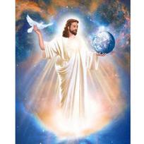 Deimantinis siuvinėjimas 5D „pasidaryk pats“ deimantinis paveikslas Religija Jėzaus ir žemės piktogramos Siuvinėjimo kryželiu deimantiniai paveikslai Full Round 20x30CM white