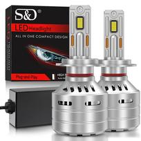2 vnt H7 LED 60000LM 120W H4 H11 H8 9005 HB3 9006 HB4 9012 HIR2 Led priekiniai žibintai Canbus didelės galios 6000K 3570 CSP dviejų varinių vamzdžių lemputė Auto priekinis žibintas 12V H7