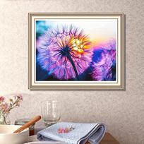 5D Diy Diamond Painting Dandelion Cross Stitch Set Full Diamond Embroidery Mosaic Art Picture of Rhinestones Decor Gift Full Round 20x30cm blue