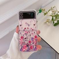 For Samsung Galaxy Z Flip 4 Case Floral Bracelet Transparent Folding Cases For Samsung Z Flip 3 Zflip4 Soft Silicone Back Cover Galaxy Z Flip 3