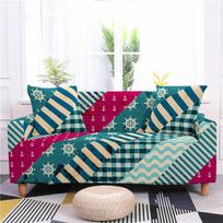 Stretch Sofa Covers All Inclusive Armrest Couch Covers Geometric Pattern Washable Anti -Fouling Slipcover Removable 1 seater 90-140cm