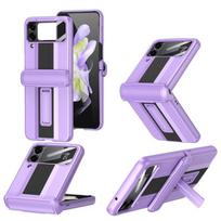 For Samsung Galaxy Z Flip 4 5g Skockproof Phone Case Hidden Bracket Magnetic Hinge Protection Phone Cover For For Samsung Flip 4 for Galaxy Z Flip4(6.7") violetinė