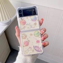 For Samsung Z Flip 3 Case Transparent Fantasy Star Fold Phone Case For Samsung Galaxy Z Flip 4 Zflip3 Soft Shockproof Back Cover Z Flip 1 skaidri