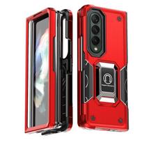 Skirtas Samsung Galaxy Z Fold 4 5g Case Luxury Armor Soft ir smūgiams atsparus automobilio laikiklis Magnetinis žiedinis telefono dėklas, skirtas Galaxy Zfold4 Z Fold 4 For Galaxy Z FOLD 4 raudona