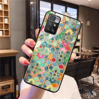 Redmi 9 Case For Xiaomi Redmi 10 Case Tempered Glass Cover Redmi 9a 9c Nfc 8a 8 7a 6a Note 8 9 10 Pro Back Feather Painted Coque Redmi 10 white