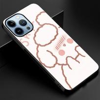 Cartoon Cute Bear telefono dėklas, skirtas iPhone 14 13 11 12 Pro Max Mini Xs Xr X 7 8 6s Plus Se 2022 grūdinto stiklo apsauginis apvalkalas For iPhone 13Pro Max black