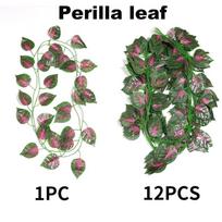 12 vnt. Dirbtinės kelnės Ivy Leaves Girliandas Želdynų augalas Kabantis Vinelė vestuvėms Sieninės vakarėlio salės estetiniai daiktai Kalėdų dekoras HQ-254-F 12PCS- gray