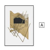 Skandinaviškas Abstraktus Geometrinės Linijos Drobės Paveikslas Goden Menas Modernus Spalvų Blokų Sienų Plakatas ir Spaudai Svetainės Dekorui 21cm×30cm No Frame