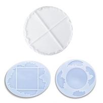 Clear Round Coaster Resin Casting Mold Silicone Jewelry Pendant Making Irregular DIY Craft Mold white