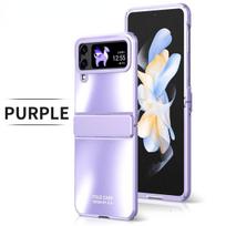 For Samsung Galaxy Z Flip 4 3 Flip4 Flip3 5G Luxury Forsted Plating Phone Case Hinge Protection Anti Drop Shockproof Hard Cover Galaxy Z Flip4 violetinė
