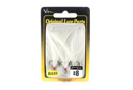 Viva Feather Hook Atsarginės uodegos kabliukai Bass žuvims Dydis 8 FH3 (4652) white