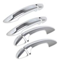Chromo anglies pluošto automobilio durelių rankenos dangtelio apdaila, skirta VW PASSAT B6 3C 2006 -2011 Passat CC 2009-2012 Automobilių stilius sidabras