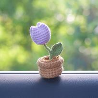 Handwoven mini potted crochet yarn sunflower car interior center console decoration decorations car interior tulpės spalva