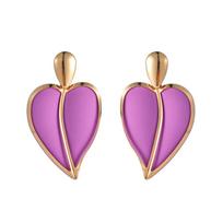 Pinkdudu Fashion 3 Spalvoti Daugiasluoksniai Love Drop Auskarai Elegantiški Prabangūs Emalio Širdies Geometriniai Auskarai Moteriški Papuošalai PD1489 Pink rožinė