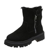 Žieminiai pliušiniai pastorinti šilti trumpi sniego batai Martin Boots 35 juoda