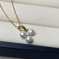 New Fashion Freshwater Pearl Pendant Light Luxury Small Commuter Flower Collar Chain 41+5cm 41CM