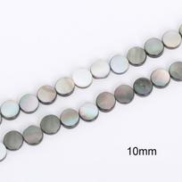 39 cm natūralūs juodi diskiniai perlų karoliukai papuošalams gaminti „pasidaryk pats“ apyrankės, karoliai, auskarai 10x3.5mm 38pcs white
