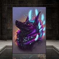 5D DIY Diamond Painting Skeleton Love Wolf Cross Stitch Kit Mosaic Diamond Embroidery Rose Full Round/Square Drill Home Decoration Round 30x40cm blue