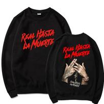 Anuel AA Printed Hoodies Sweatshirt Coat Real Hasta La Muerte casual Tracksuit Costume Unisex Women Clothing Anime Pullover Hoodie Unisex L red