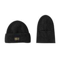 Vyrai Žieminiai Skullies Beanies Kepurės Moterims Megztos Vilnonės Šalikas Kepurės Balaklava Kaukė Gorras Bonnet Stora Šilta Rankų darbo kepurė One Size juoda