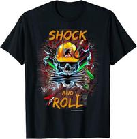Rock and Roll Electrical Engineer Lineman Electrician Unisex T-shirt S
