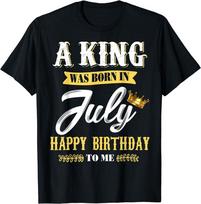 Karalius Gimė Liepą Su Gimtadieniu Man Unisex Marškinėliai XXXXL gray