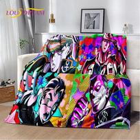 Anime jojo's Bizarre Adventure Soft Plush Blanket,Flannel Blanket Throw Blanket for Living Room Bedroom Bed Sofa Picnic Cover 3D 75x100cm (30x40inch) black