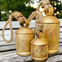 3 rankų darbo rustic durų kabinamų varpelių rinkinys Harmony karvių varpeliai laimingai Kalėdų puošybai sodybos ir durų vainikams brown
