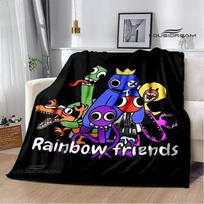 Game Rainbow Friends Cartoon printed blankets Warm Flange blanket Picnic blanket blankets for beds bed linings birthday gift 75cm x 90cm gray